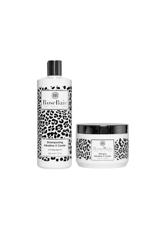 ROSE BAIE Kératine et Caviar - Pack Shampoing et masque 2x500ml